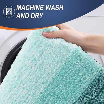 OLANLY Bathroom Runner Rugs 59x24, Extra Soft Absorbent Microfiber Bath Rugs, Rubber Backing, Quick Dry, Washable Bath Mats for Bathroom Floor, Tub and Shower, Home Decor Accessories, Blackish Green