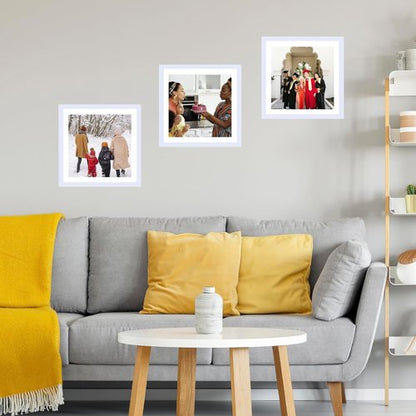 JCJMY 12x12 Picture Frame - Versatile Display for 30x30cm Diamond Art | White with Plexiglass