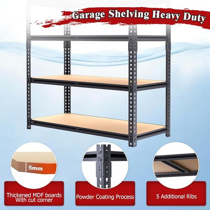 Heavy Duty Garage Shelving | 5-Tier Adjustable Storage Unit | 2400LBS Capacity | 28''×12''×60''