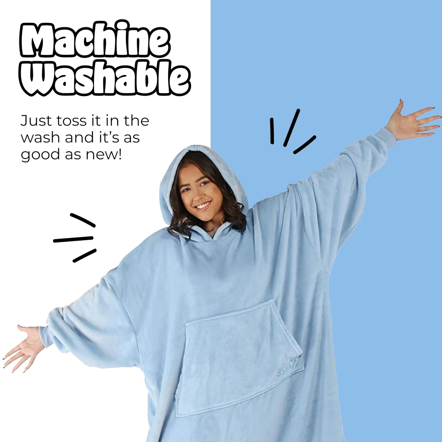 THE COMFY Dream | Lightweight Microfiber Fleece Wearable Blanket, Oversized Design with Hood from Shark Tank, Soft Oversized Pocket Blanket, Warm and Cozy Gifts