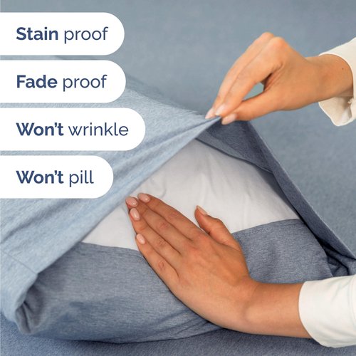 Twin Size 3 Piece Sheet Set - Comfy Breathable & Cooling Bed Sheets Set - Hotel Luxury Bedding for Women, Men, Kids, Teens, Boys & Girls - Deep Pockets, Soft & Wrinkle Free - Blue (Heathered Sheets)
