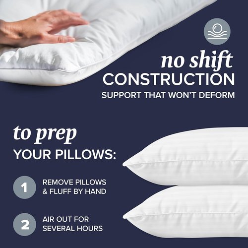 Beckham Hotel Collection Queen Size Pillows - Soft & Supportive | Set of 2 Pillow Protectors