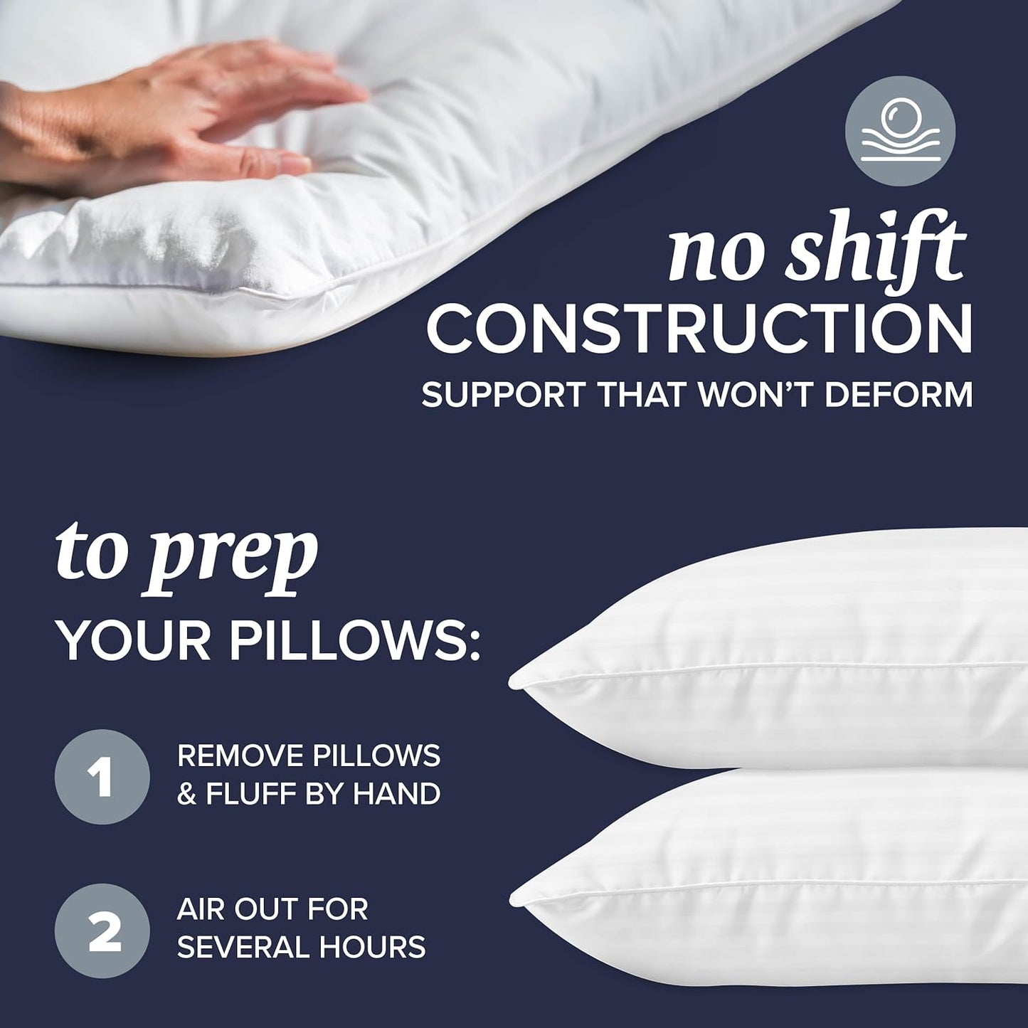 Beckham Hotel Collection Bed Pillows - Cooling Pillowcases for Hot Sleepers | Queen Size Set of 2, Soft Down Alternative