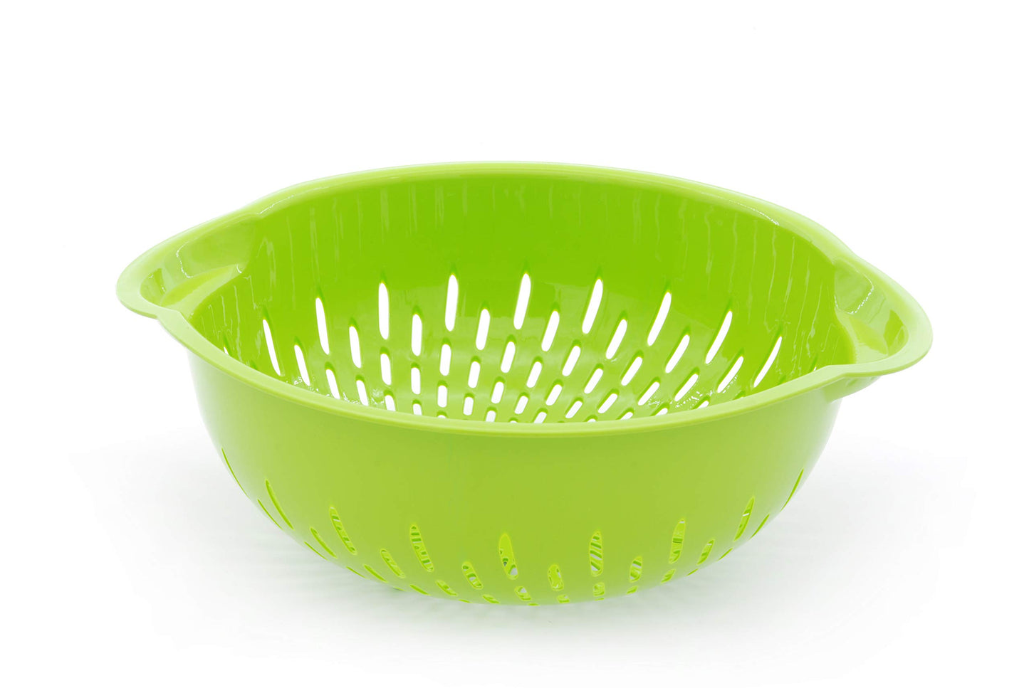 Mintra Home Mixing Bowl w/Colander (Large 4.5L, Green) - For Washing & Draining Fruits And Vegetables - Heavy Duty Plastic for Baking, Cooking Supplies - Dishwasher Safe