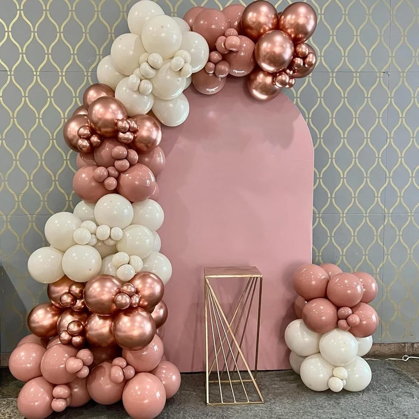Voircoloria Metallic Rose Gold Balloon Garland Kit - 130pcs in Various Sizes for Parties & Celebrations