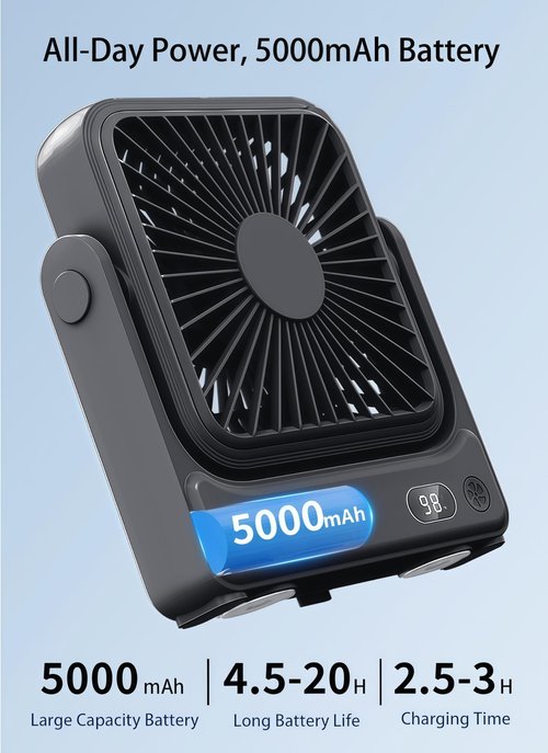 DRIFWIN Magnetic Cruise Approved Fan, 5000mAh Ultra-Slim Travel Fan Rechargeable, 4-Speed, Hook Design, Portable Fan for Cruise Ship Cabin, Bedroom Sleeping, Camping, Travel & Cruise Essentials 2026