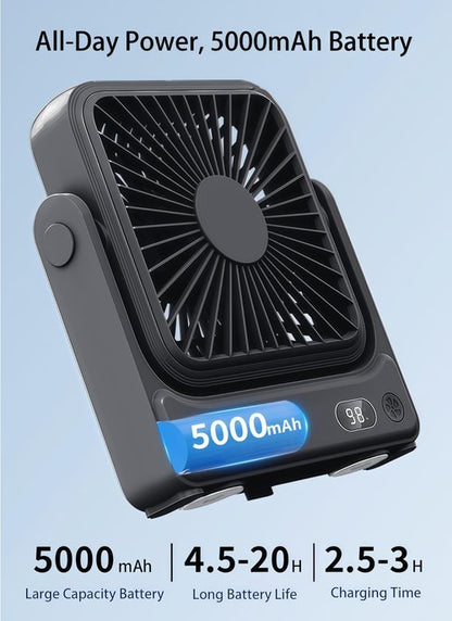 DRIFWIN Magnetic Cruise Approved Fan, 5000mAh Ultra-Slim Travel Fan Rechargeable, 4-Speed, Hook Design, Portable Fan for Cruise Ship Cabin, Bedroom Sleeping, Camping, Travel & Cruise Essentials 2026