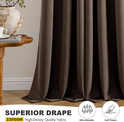 MIULEE Chocolate Brown Blackout Curtains - Thermal Insulated Room Darkening Drapes | 40 x 45 Inches, 2 Panels