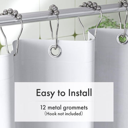 Amazer White Shower Curtain Liner with Magnets, 72x72 Plastic Shower Liner PEVA Waterproof Medium Weight Inside Shower Curtains Liner for Bathroom with Rustproof Grommet