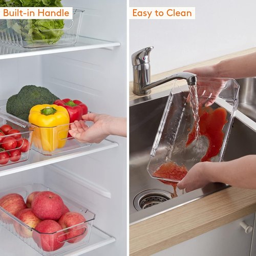 Lifewit Refrigerator Organizer Bins - 8-Piece Clear Storage Set for Kitchen & Pantry | BPA-Free Design