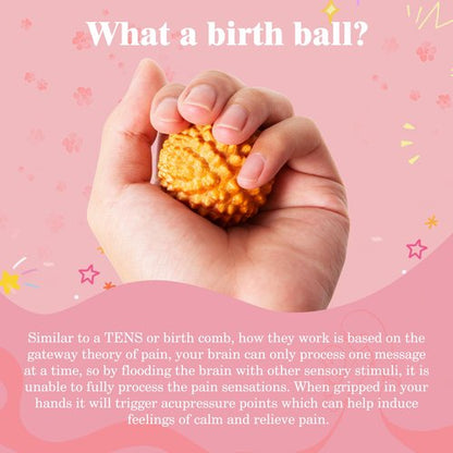 Birth Comb Acupressure Massage Ball Set - Wooden Labor Comb Natural Labor and Delivery Essentials, Mom to Be Gift, New Mom Gifts for Labor Pain Relief
