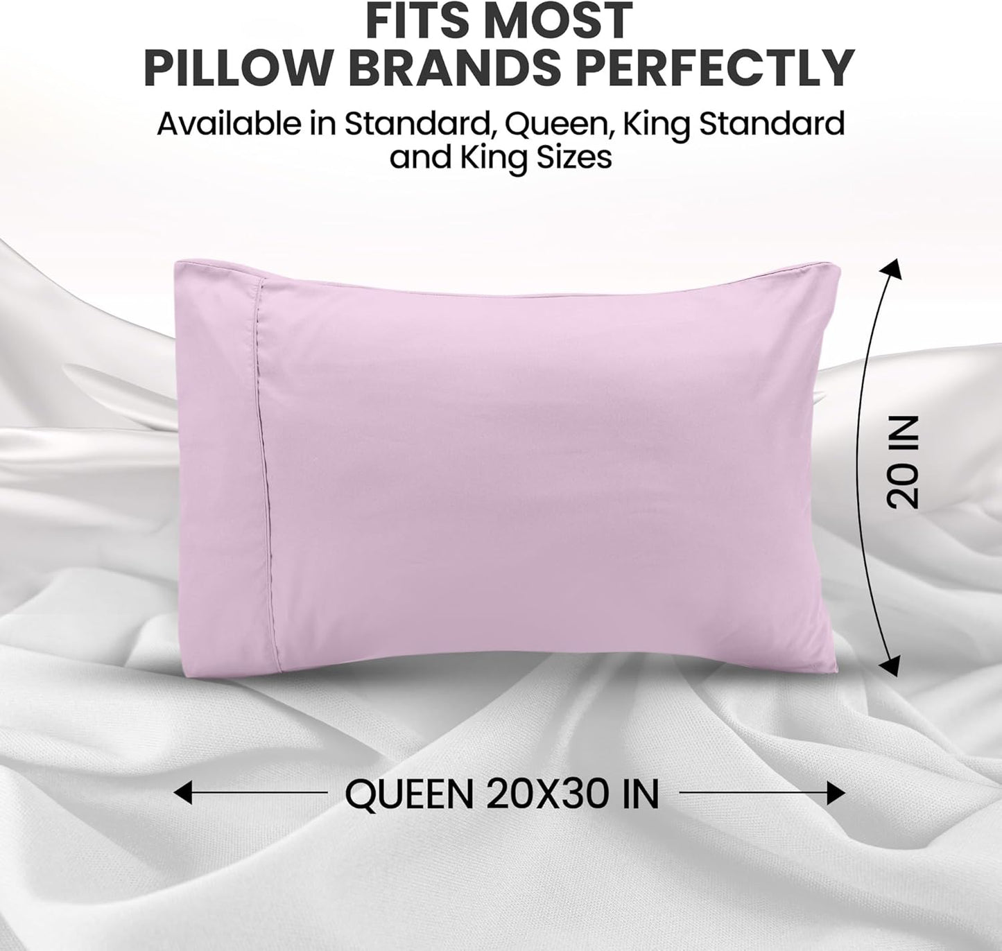 Utopia Bedding Queen Pillow Cases - Soft Brushed Microfiber - Fade Resistant | 20 x 30 Inches, Lavender - 2 Pack