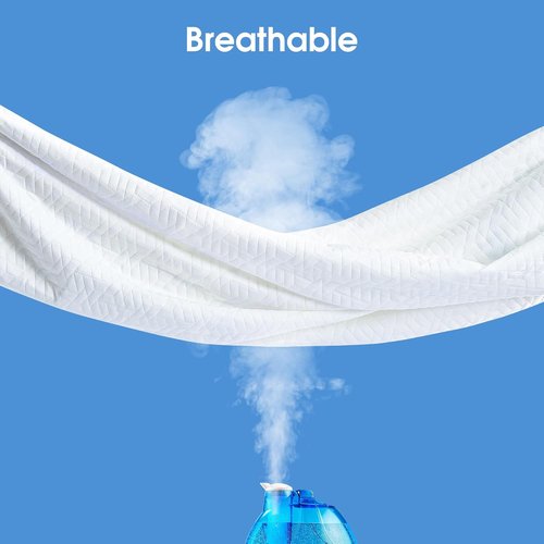 Hanherry Waterproof Mattress Protector - King Size Cooling Cover with 3D Air Fabric, Soft & Breathable, Fits 8''-21'' Deep Pocket
