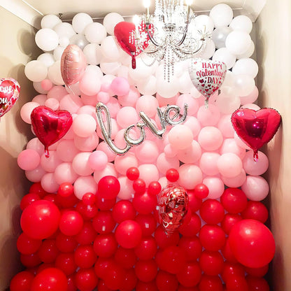 PartyWoo White & Red Balloons - 100 Pack for Festive Celebrations | Perfect for Parties & Events