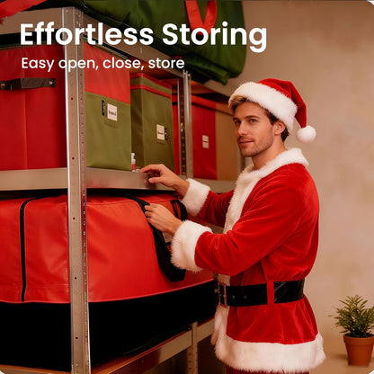 Regine Switzerland Heavy Duty Christmas Tree Storage Bag - Waterproof, Durable Zipper & Handles for Trees Up to 9ft | Black & Red