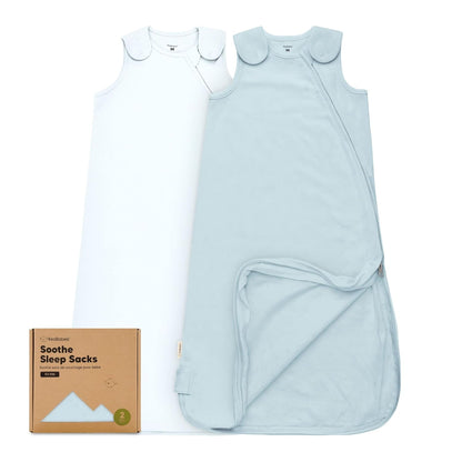 Skiennix Organic Baby Sleep Sacks - Soft & Breathable 100% Cotton Wearable Blankets | 0.5TOG, 6-18 Months (Glacier, M)