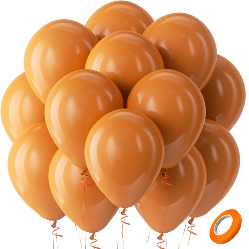 Bezente Burnt Orange Balloons Latex Party Balloons - 100 Pack 12 inch Round Helium Dusty Retro Terracotta Rust Autumn Boho Balloon for Wedding Graduation Birthday Fall Themed Party Decorations