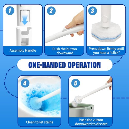 Clorox Disposable Toilet Brush Set - Touchless Cleaning System with 50 Refills | Wall Mounted Design