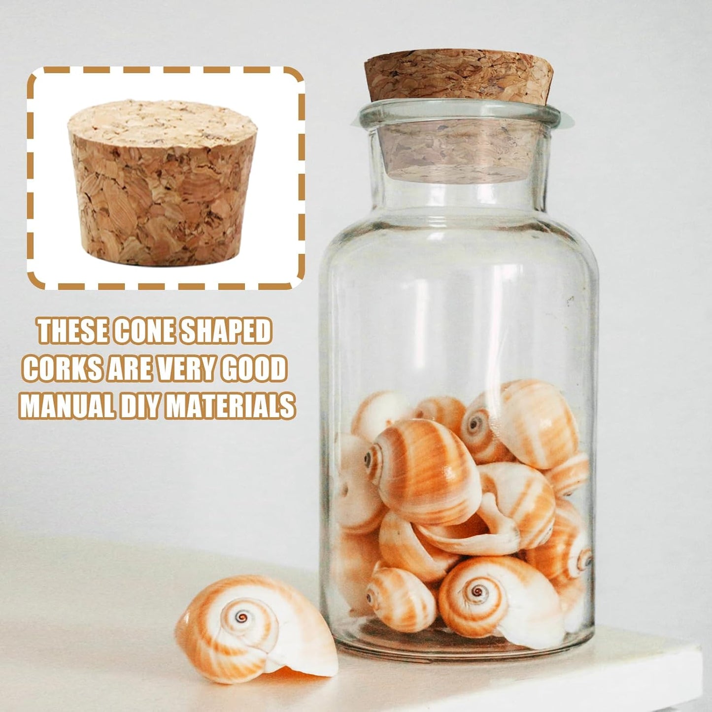 Uenhoy 30 Pcs Soft Wood Corks 6 Size, Wooden Tapered Cork Plugs Wine Bottle Stoppers, Natural Wood Wine Corks Replacement for Wine Beer Bottle Crafts