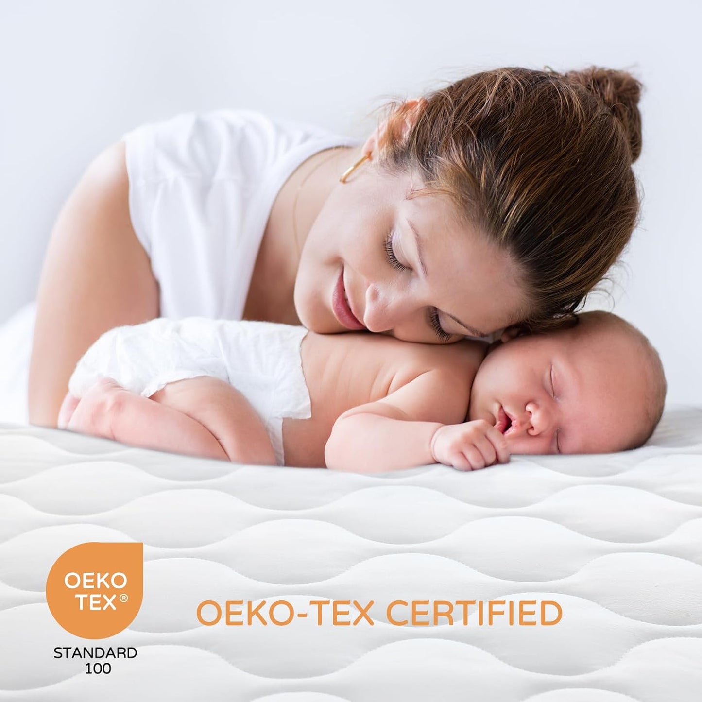 Yoofoss Waterproof Crib Mattress Protector - Soft & Breathable Quilted Pad for Standard Baby Cribs 52''x28''