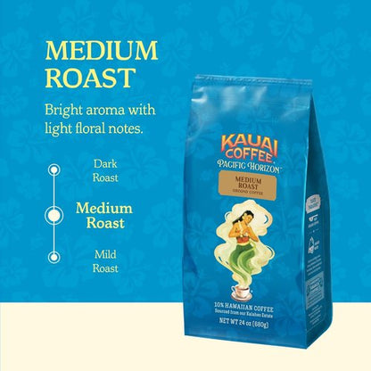 Kauai Coffee Ground Coffee - Smooth Medium Roast with Floral Notes & Bright Aroma - 24oz Koloa Estate