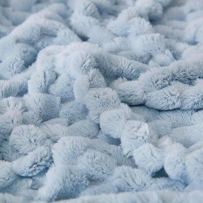 HOMRITAR Baby Blanket - Soft Fluffy 3D Jacquard Fleece for Nursery & Stroller | 30 x 40 Inch, Blue