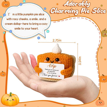 Wife Crochet Mini Pumpkin Pie Plush - Halloween Gift from Husband | 2.36" Decorative Plush