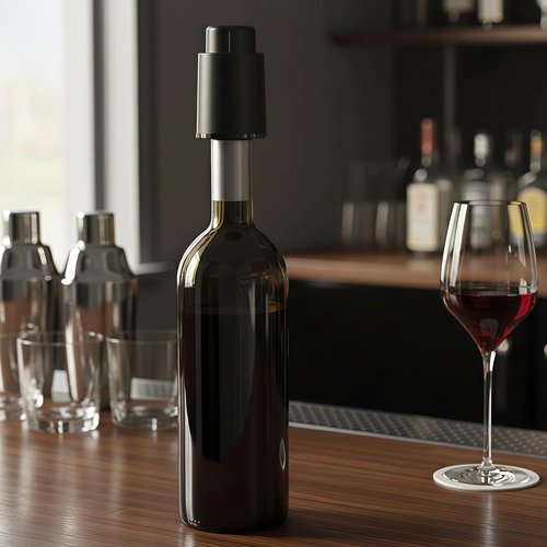 4 Pcs Vacuum Wine Stopper Set, Reusable Wine Preserver with Time Scale, Pump Design for Easy Use, ABS Shell & Silicone Seal, Anti-Leaking Wine Bottle Plug for Red Wine, Champagne