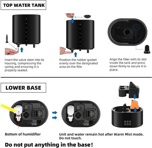 Coolfiqu 6L Humidifier - Versatile Cool & Warm Mist for Bedroom, Baby & Plants | Quiet, Adjustable, 360° Nozzle - Black (2026 Upgrade)