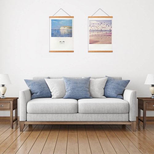 FALAMON Magnetic Poster Hanger Frame - Teak Wood | Versatile 20x20 to 20x30 Sizes for Art & Photos