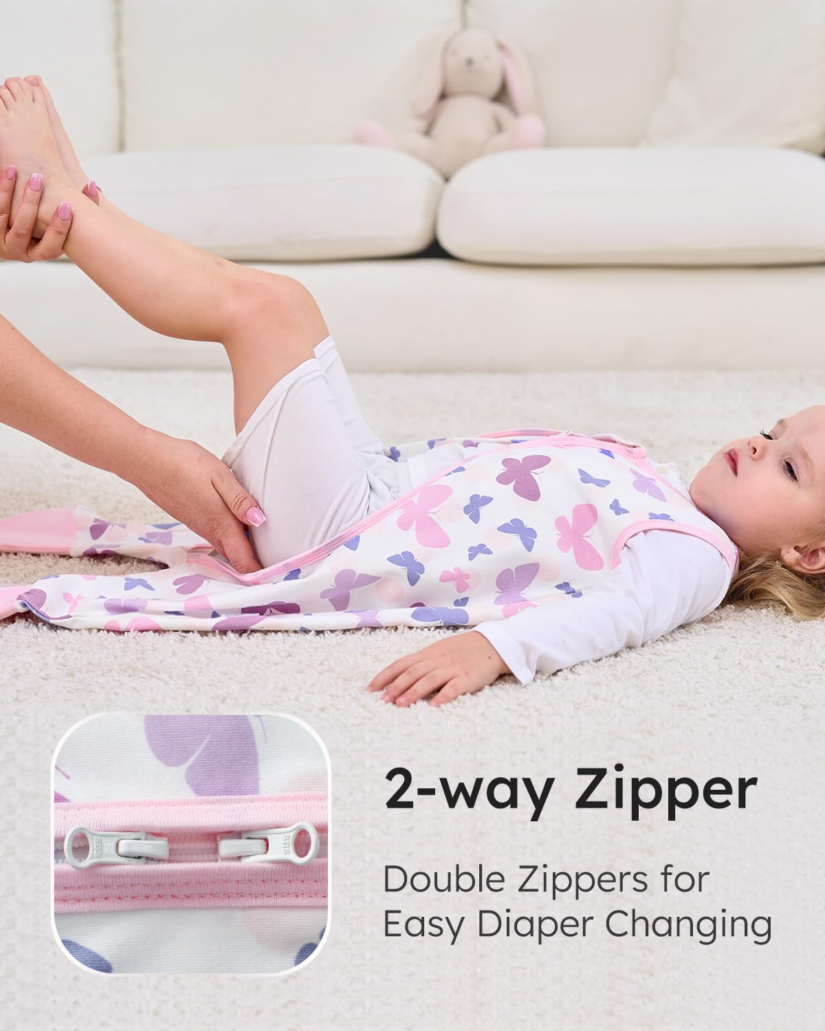 Yoofoss Toddler Sleep Sack - 100% Organic Cotton Wearable Blanket with Feet | 24-36 Months
