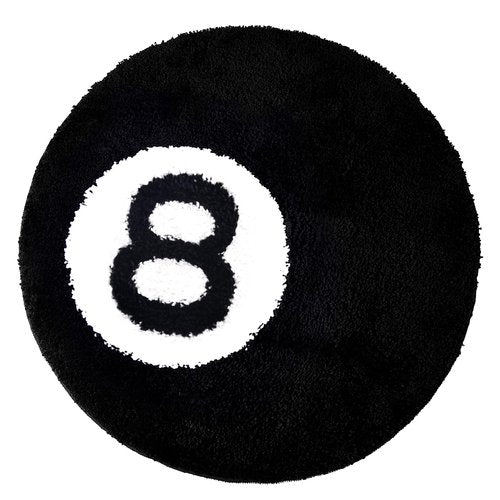8 Ball Rug - 24 inch Black Round Carpet Billiard Pool 8 Ball Carpet, Non-Slip Flocking Floor Bath Mat for Living Room Decor, Alt Room Decor Soft Y2K Rug Hypebeast Doormat for Bedroom