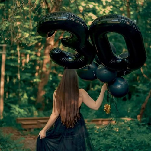 Black Number 0 Balloon by [Brand Name] - 40 Inch Large Foil Mylar Helium Balloon for Birthday & Graduation Celebrations
