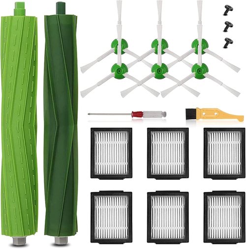 iRobot Replacement Parts - Multi-Surface Rubber Brushes & HEPA Filters Set | Compatible with i7, i3, i4, j7