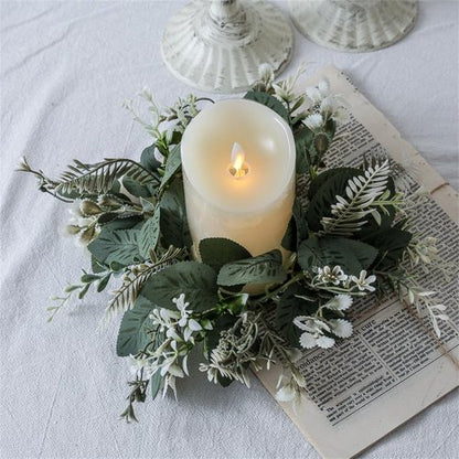 Eucalyptus Leaves Wreaths by [Brand Name] - 10 Inch Boho Candle Rings for Home & Wedding Decor | Green - 2 Pack