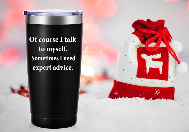 Of Course I Talk To Myself 20oz Travel Mug - Black (Variation: Black) Funny Gift