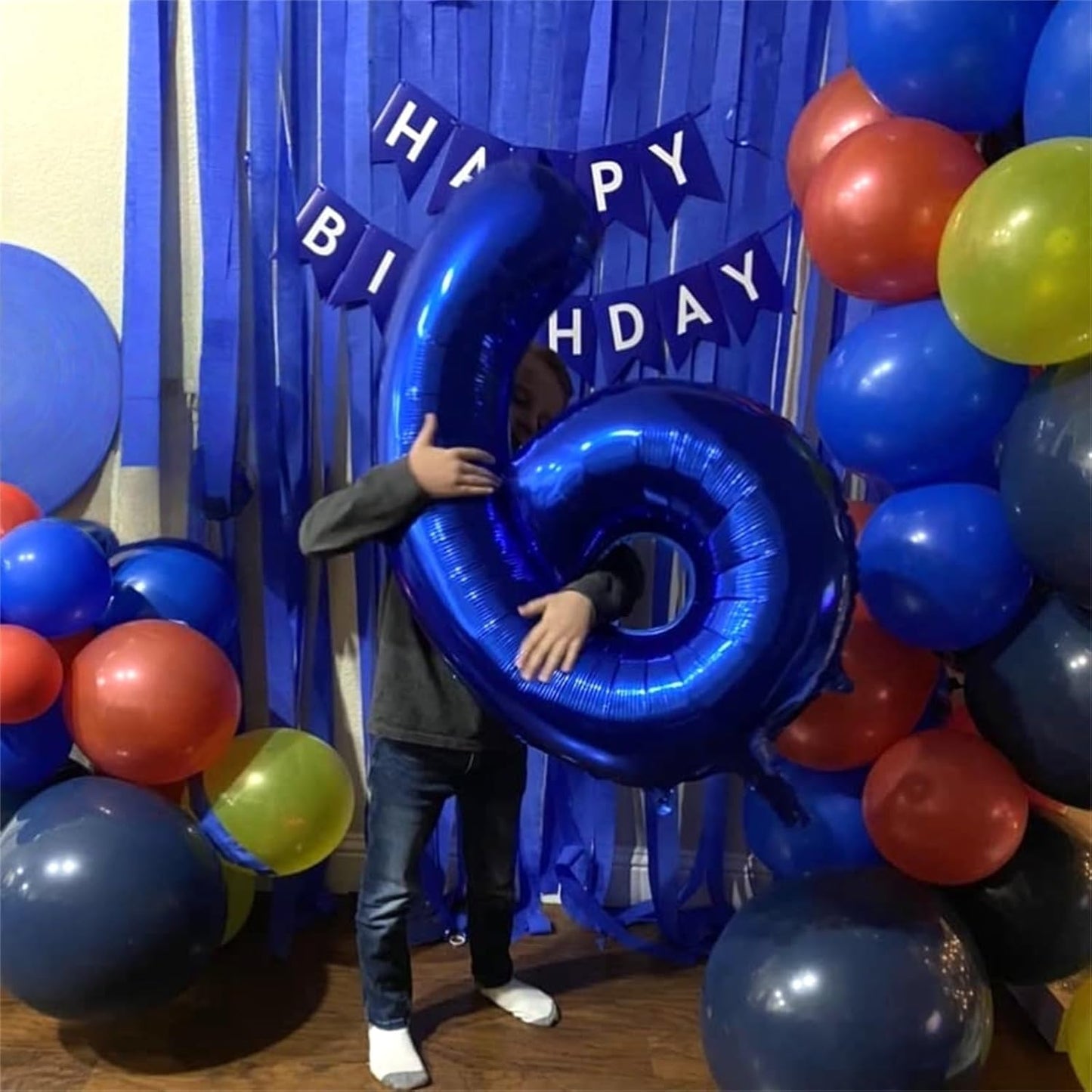 Skiennix 40-Inch Navy Blue Foil Balloon Number 9 - Self-Inflating Helium Balloon for 9th Birthday & Anniversaries