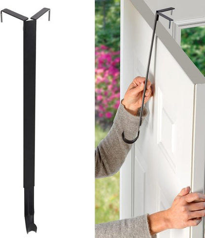 Haute Decor Adjustable Wreath Hanger - Matte Black Over The Door Design for All Door Sizes