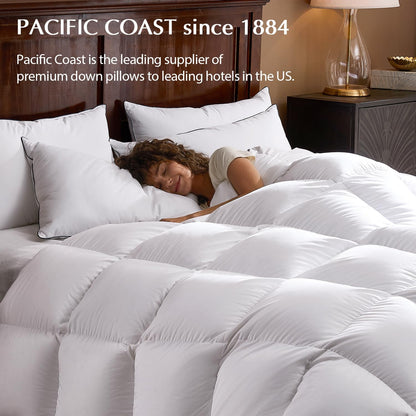 Pacific Coast | Goose Feather & Down Bed Pillow - Medium Support, 3-Chamber Design, Standard Size