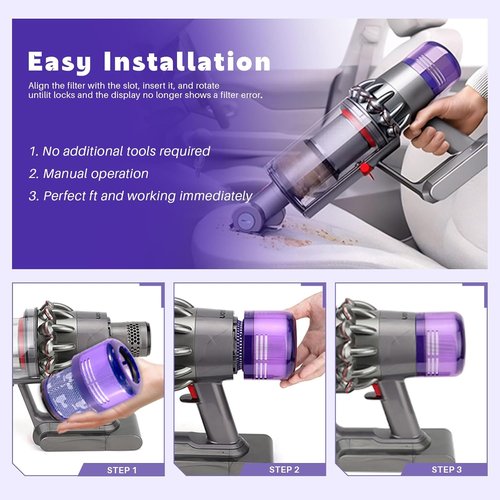Dyson V11 Vacuum Filters - 4 Pack Replacement for V11 Animal, Torque Drive & V15 Models