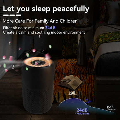 YARIKI Air Purifiers - 2 Pack Small Bedroom Purifiers with Aromatherapy & Nightlight | Low Noise 24dB
