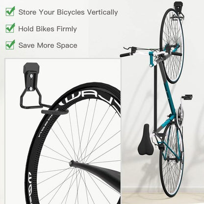 Housolution Bike Wall Mount Rack - Heavy Duty Vertical Storage Solution | 4 Pack with Easy Hang/Detach Design