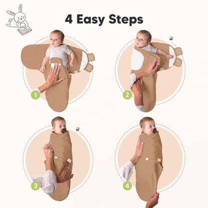 Lil Fawn Organic Baby Swaddle Sleep Sacks | Soft & Snug for Newborns 0-3 Months - 3-Pack
