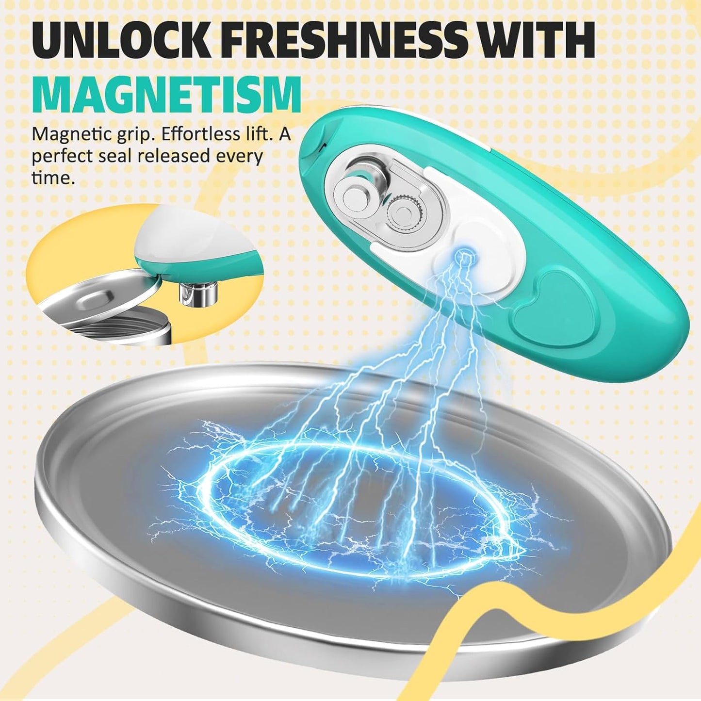 One Touch Electric Can Opener - Automatic Hands-Free Kitchen Gadget for Seniors | Smooth Edge, Battery Operated
