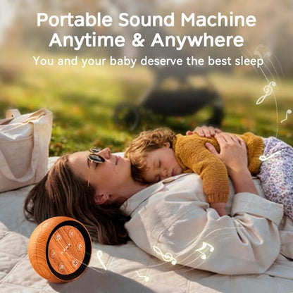 Continuous Sound Machine Battery Small White Noise Machine for Baby Kids Adult with 32 Soothing Sounds 32 Volume Levels Sleep Brown Noise Machine for Travel Office Privacy with 4 Timer & Memory