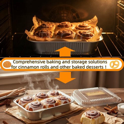 Gyreuni 30 Pack Disposable Aluminum Foil Loaf Pans with Lids & Parchment Paper | 8" x 8" Square Baking Tins
