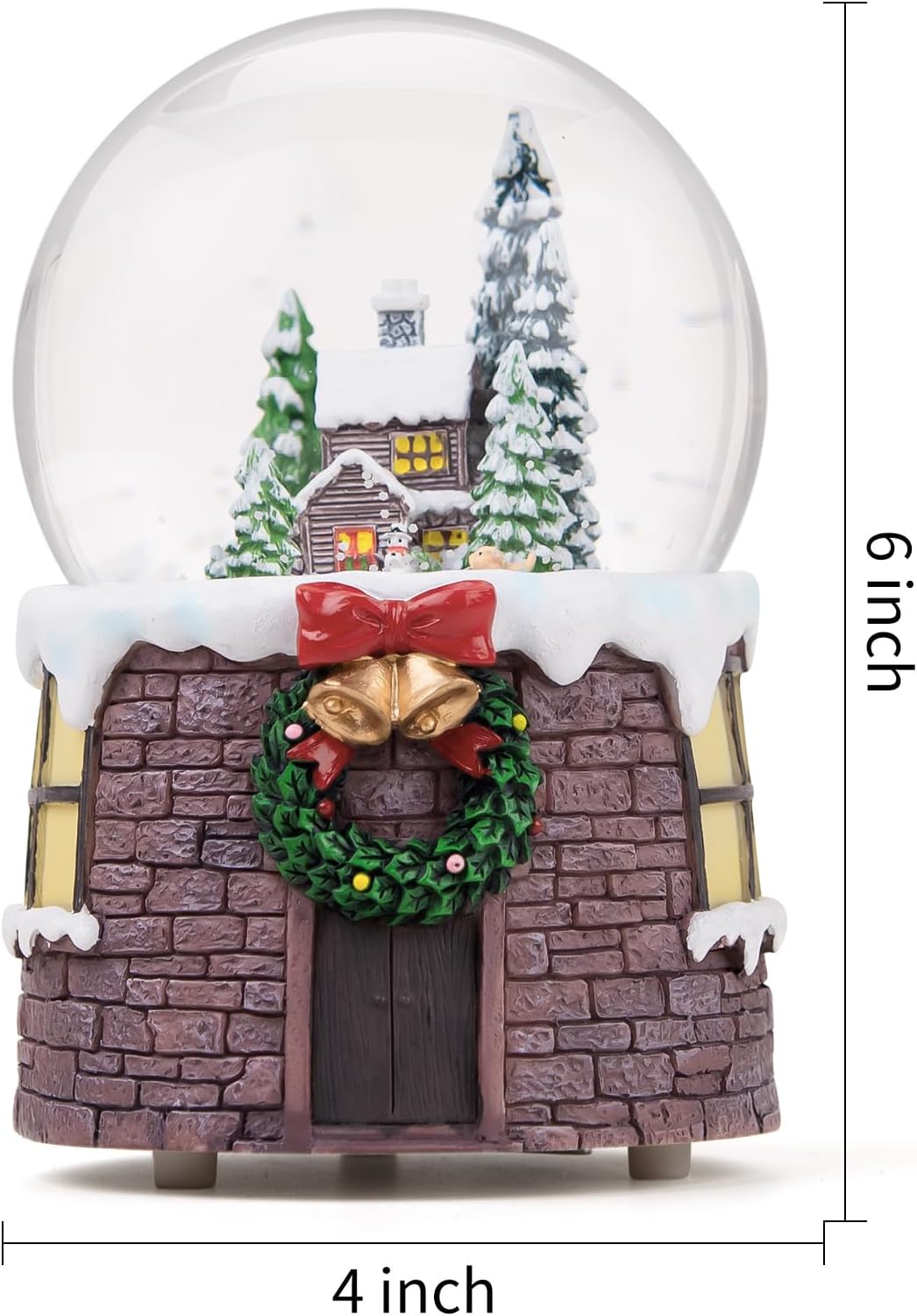 Skiennix Christmas Music Box Snow Globe - Musical Village Glitter Gift for Women & Kids | Plays Silent Night Tune