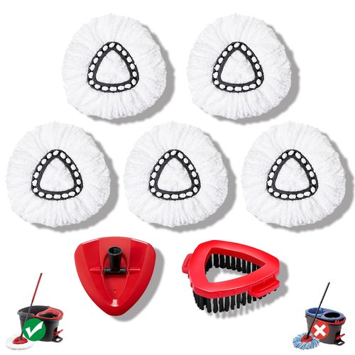7-Pack Mop Heads Replacements for Ocedar EasyWring 1 Tank,Microfiber Spin Mop Refills, Deep Cleaning, Easy to Replace, Machine Washable