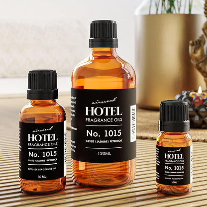 AirScent Hotel Diffuser Oil No. 1015 - Premium Cassis Jasmine Petrichor Fragrance - 10 mL Glass Dropper Bottle