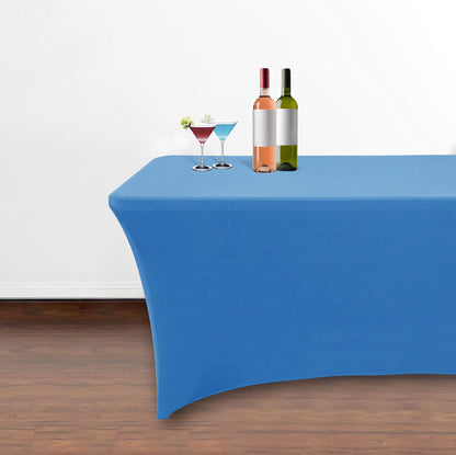 Obstal 4Ft Stretch Spandex Table Cover for Standard Folding Tables - 2 Pack Universal Rectangular Fitted Tablecloth for Party, Banquet, Events, Trade Show (Aqua, 48L x 24W x 30H Inches)